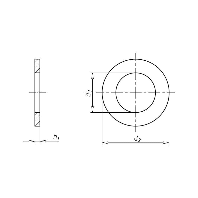 Flache Scheibe für 6KT-Schrauben &amp; Muttern, Stahl verzinkt, M6-Ø 6,4 mm