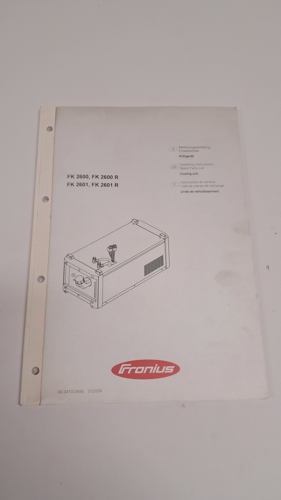 Original-Fronius Handbücher zu Schweißgeräten, Brennern und Kühlgeräten