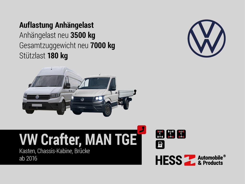 AHK Umbaukit  VW Crafter, MAN TGE 3'500kg