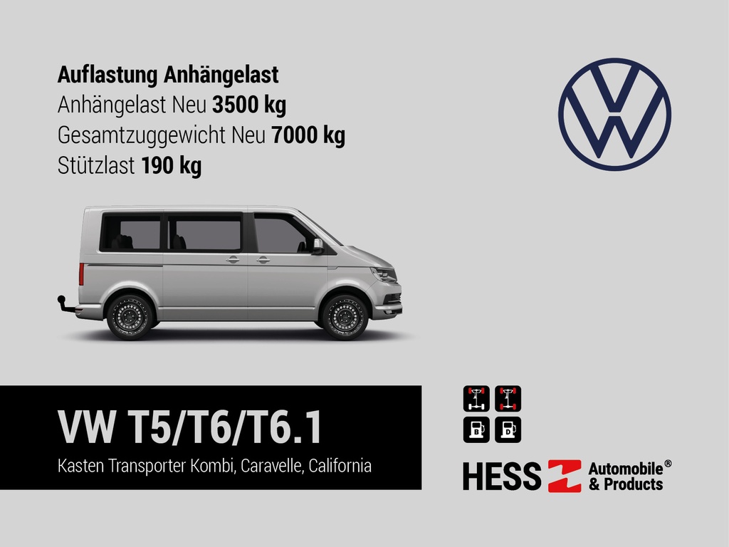 Anhängertraverse VW T5/T6/T6.1 Bus/Kasten 3'500 kg