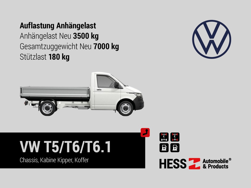 Anhängertraverse VW T5/T6/T6.1 Chassis/Kabine 3'500 kg