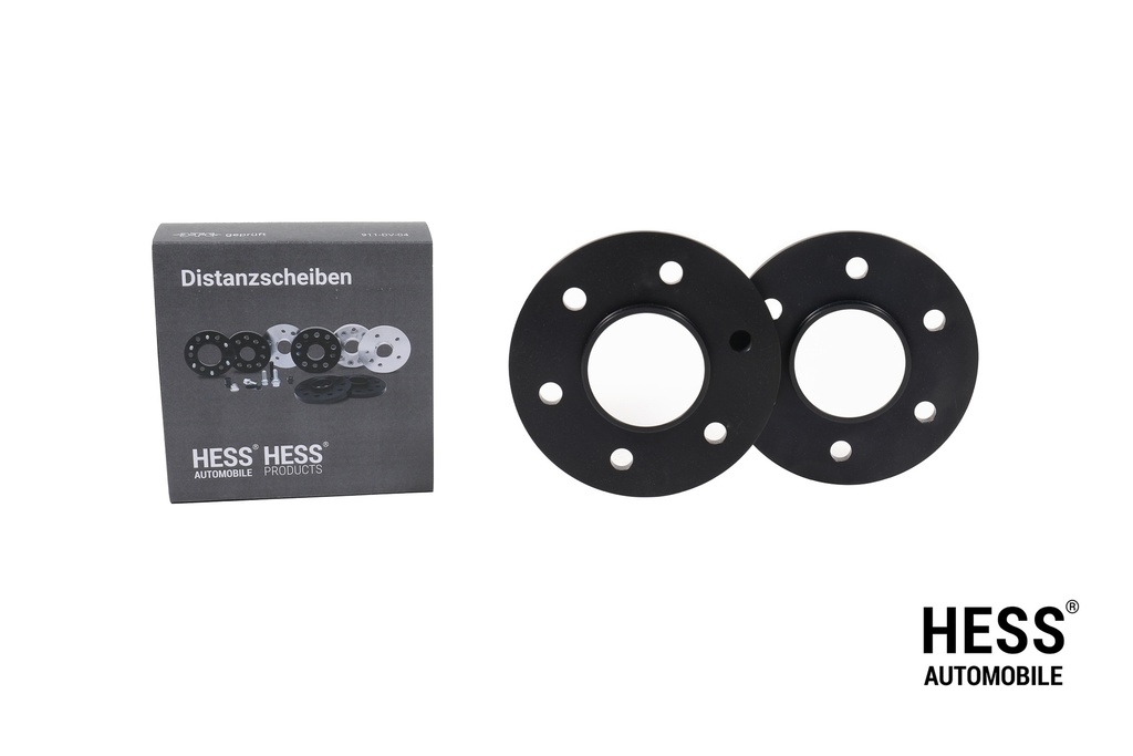 HESS Distanzscheiben 10mm, LK 6/130, schwarz, 2er Set exkl. Befestigungsschrauben