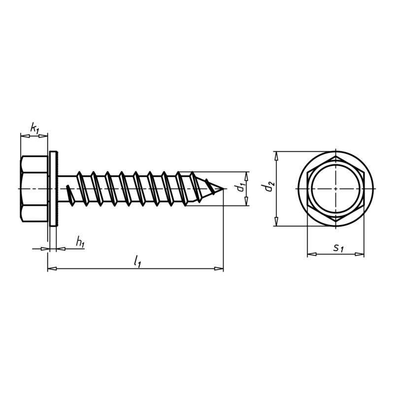 Kombi-Blechschr. 6KT-Kopf mit unverlierbarer U-Scheibe 5,5X16