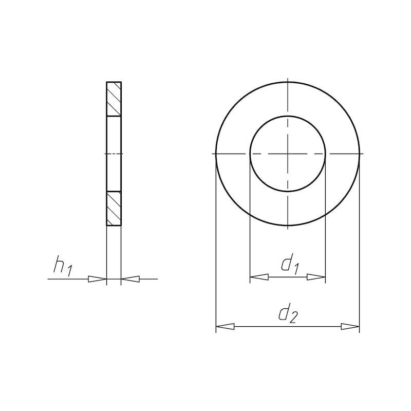 Kotflügelscheibe,Stahl verzinkt, DIN 522, M8-8,4x20x1,25mm