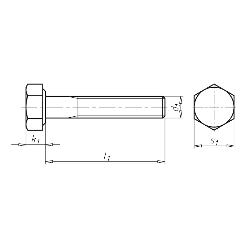 6KT-Schraube mit Schaft, M12x120mm
