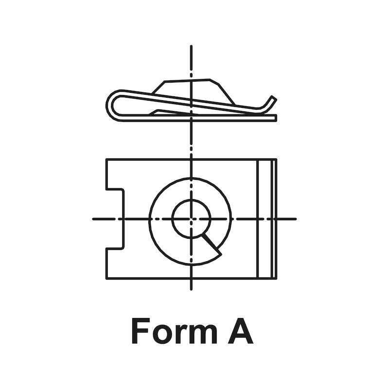 Blechmutter geschlossener Eindrehbereich, D3,5mm