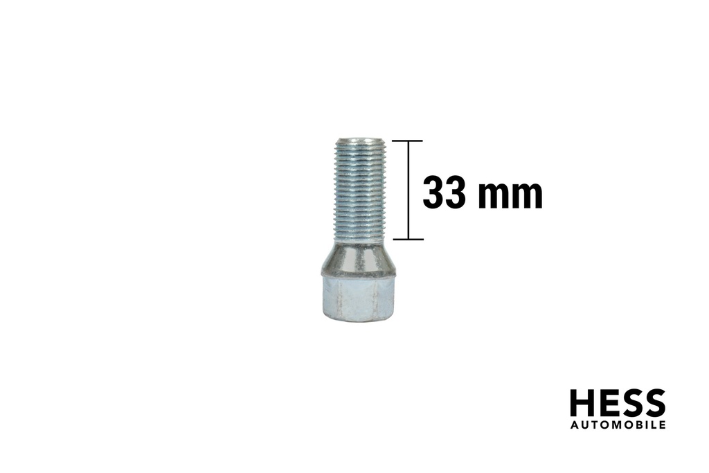 Radschraube M16x1.5 L33 KH21 SW19 Kegel 60° verzinkt grau