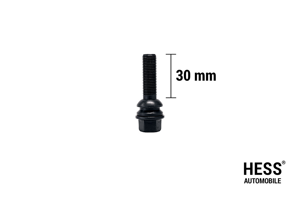 Radschraube M14x1.5 L30 KH29.5 SW19 Kugel R14 (Kalotte) verzinkt schwarz