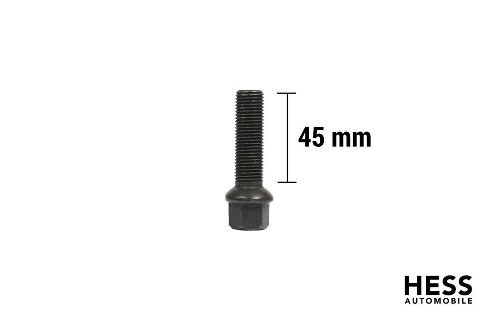 Radschraube M14x1.5 L45 KH19 SW17 Kugel R14 verzinkt schwarz