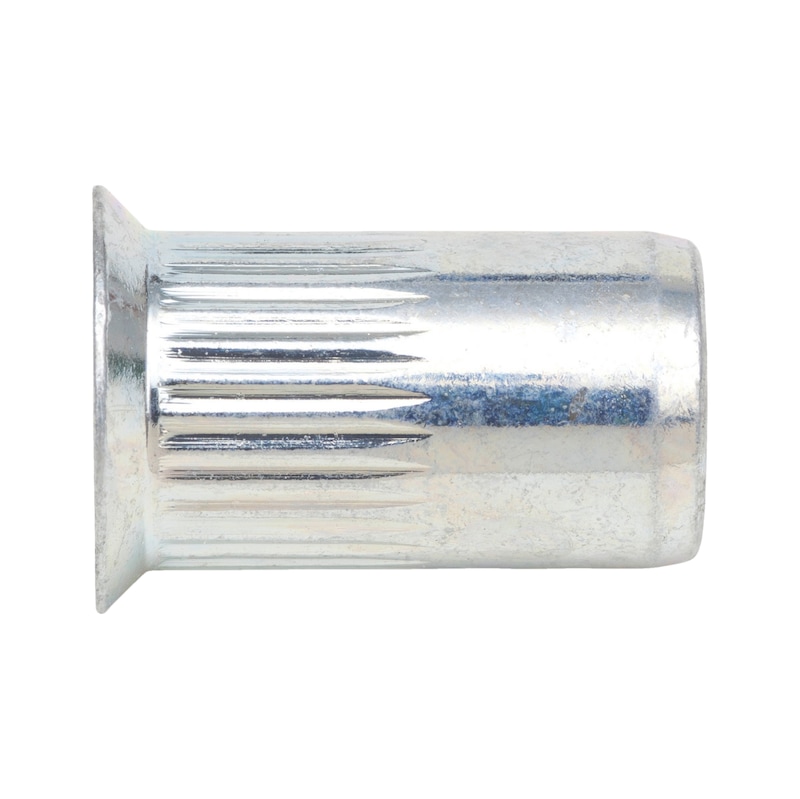 Einnietmutter mit Senkkopf und Schafträndelung, Edelstahl A2, M8