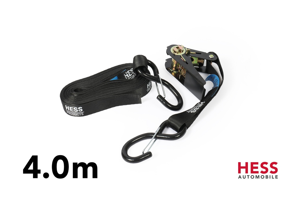 Spanngurt mit Ratsche Haken 4.0m schwarz