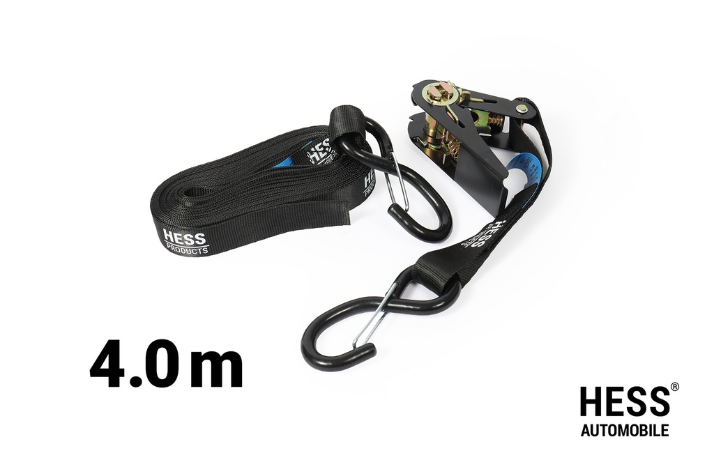 Spanngurt mit Ratsche Haken 4.0m schwarz