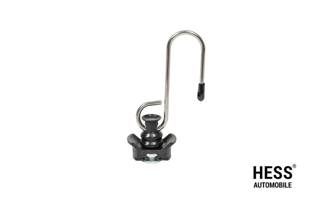 Airline Fitting aus Kunststoff mit Haken, schwarz