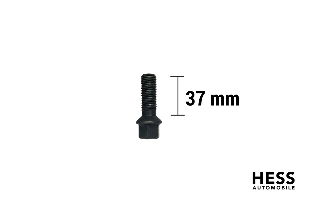 Radschraube M14x1.5 L37 KH19 SW17 Kugel R14 verzinkt schwarz