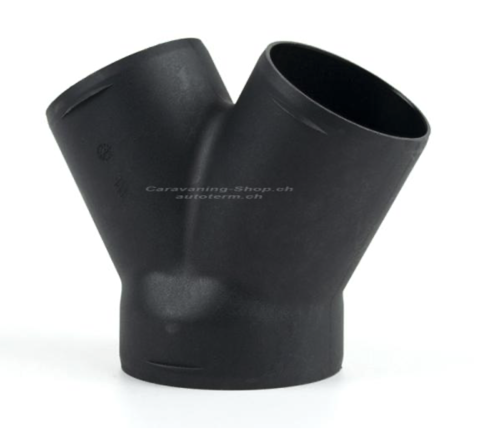 Y-Stück für Warmluftrohr Ø 1x75mm 2x60mm, 120°