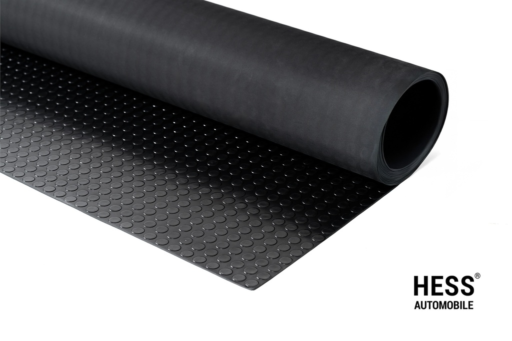 Gummi Schutzmatte mit Flachnoppen Struktur schwarz mit Tränenblech Struktur 3mm