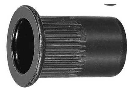 Einnietmutter mit Senkkopf und Schafträndelung, Edelstahl A2 schwarz, M6