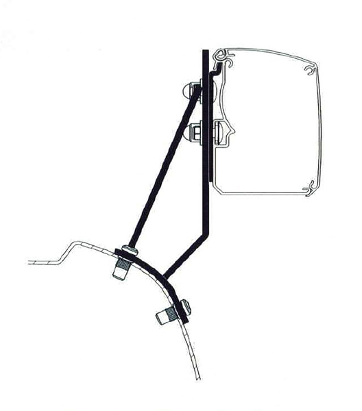 Markisenadapter Paar für Thule Wandmarkisen TO 3200 für Ford Custom / VW Transporter (2025)