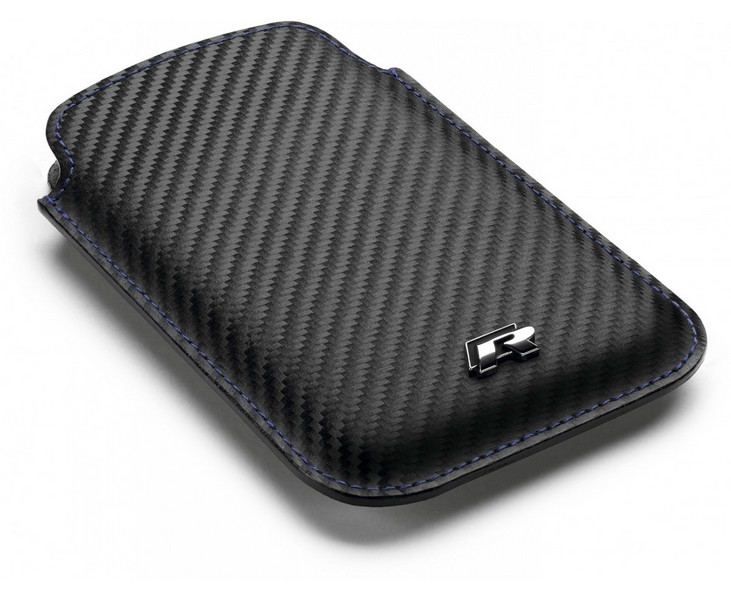 VW R-Kollektion Smartphone Cover Schwarz Rindsleder