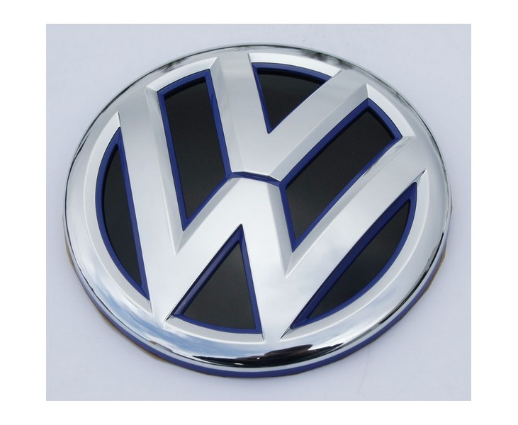 Original Jetta VW Emblem hinten Heckklappe Zeichen chrom ultramarineblau schwarz