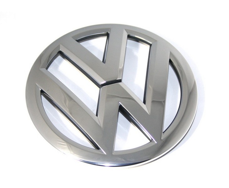 VW-Emblem für Kühlergrill Original VW Touareg 7P / Sharan Zeichen Chrom / Schwarz