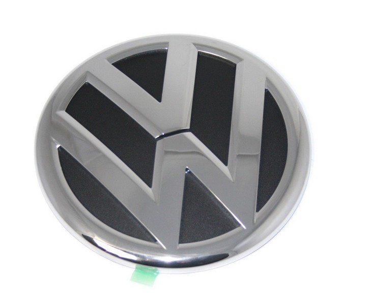 VW-Emblem für Heckklappe Original VW Touareg 7P Sharan Zeichen Chrom / Schwarz