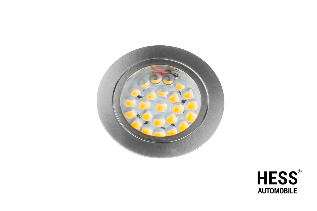 Edelstahl-LED-Spot Zink, 12 V, 3 Watt, rund mit 24 LEDs