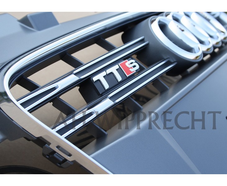 Original Audi TTS 8J Facelift Tuning Kühlergrill chrom / platiniumgrau