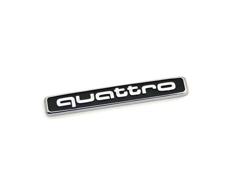 Original Audi Quattro Schriftzug hinten Exterieur Emblem Logo Heckklappe schwarz chrom