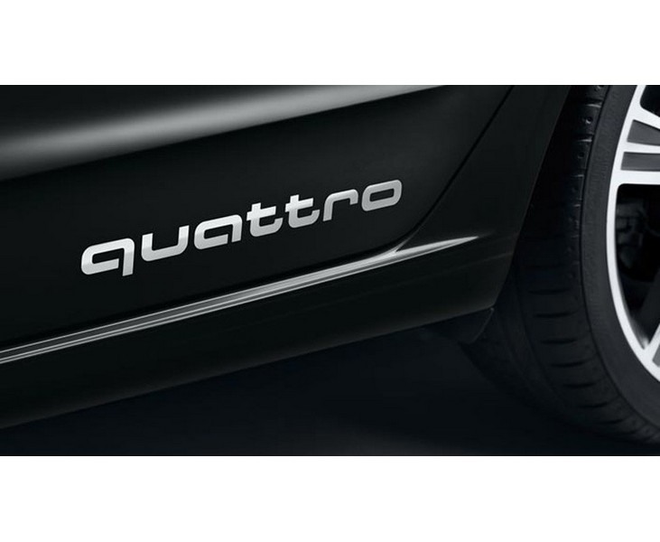 Dekorfolie &amp;quot;quattro&amp;quot; Audi S1 Original Audi Schriftzug Florettsilber Folie