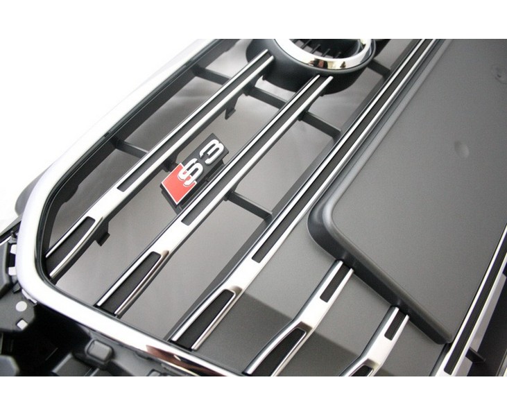 Kühlergrill S3 Original Audi A3 8V S-line Tuning Grill Platiniumgrau Chrom