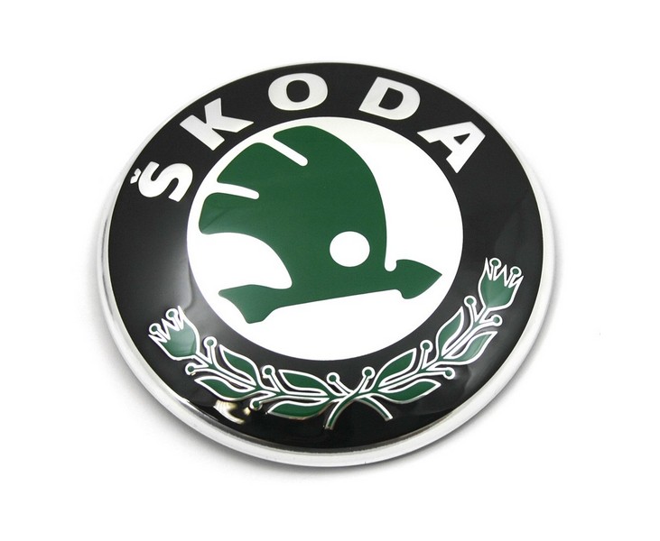 Original Skoda Zeichen vorne hinten Emblem Zeichen Logo Frontklappe Heckklappe