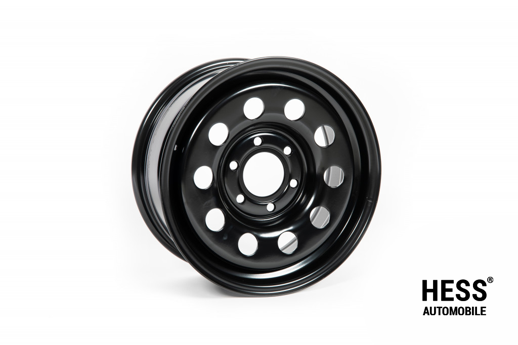 HESS H23, 16 Zoll, Steel Round Black, Offroad-Stahlfelge für VW Crafter I, Mercedes Sprinter 906/907