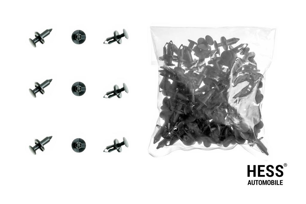 Clips schwarz für die Befestigung der Innenverkleidungen / Filze (100er Pack)