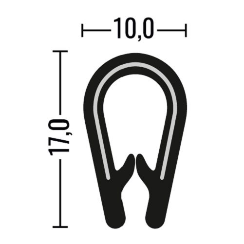 Kantenschutzprofil U 2.0-4.0mm sw