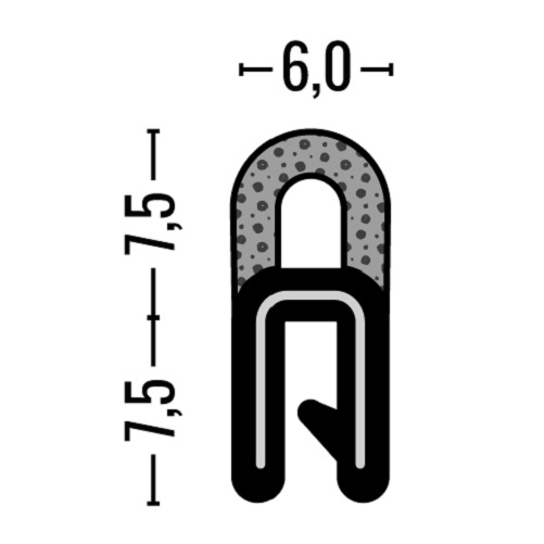 Kantenschutzprofil U 1.0-2.0mm sw