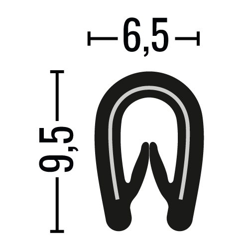 Kantenschutzprofil U 1.0-2.0mm sw