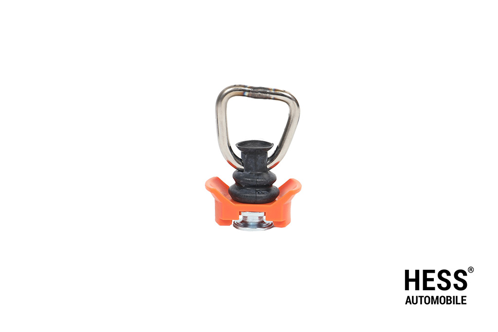 Airline Fitting aus Kunststoff mit Metallring, orange